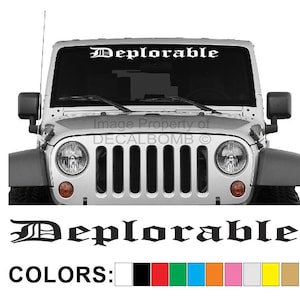 Deplorable Windshield Decal Sticker &quot;Old English&quot; Vinyl Import Diesel Turbo Low