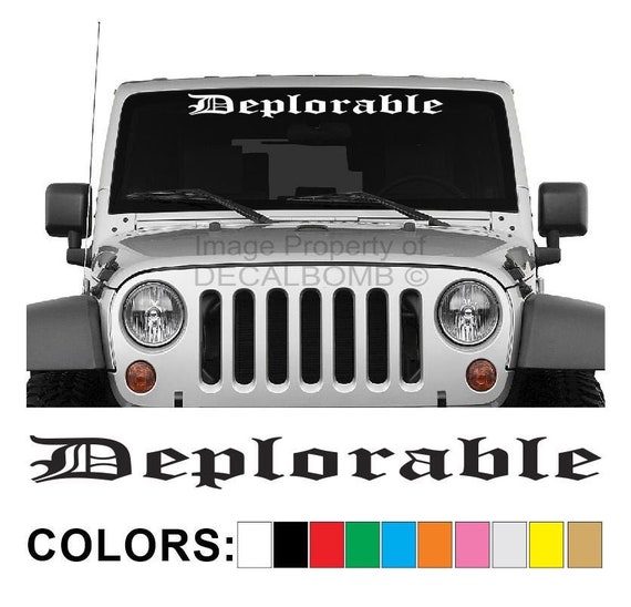 Deplorable parabrisas Pegatina Inglés Etsy España