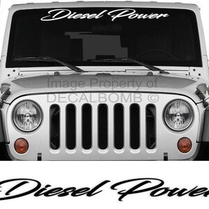 Diesel Power Windshield Decal Sticker &quot;Script&quot; Vinyl Import Diesel Turbo Low