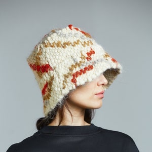 Bright Handmade Wool Bucket Hat Eco Friendly image 4