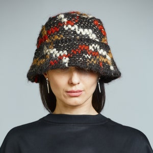 Bright Handmade Wool Bucket Hat Eco Friendly image 2