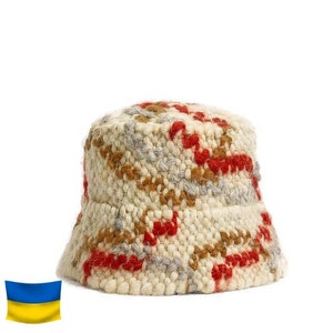 Bright Handmade Wool Bucket Hat Eco Friendly image 3