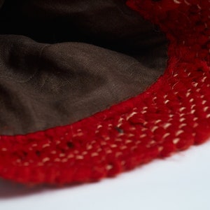 Wool Bucket Hat With Black Striped Pattern Chunky Knite Hat Womens Mens Wool Hat Unisex image 10