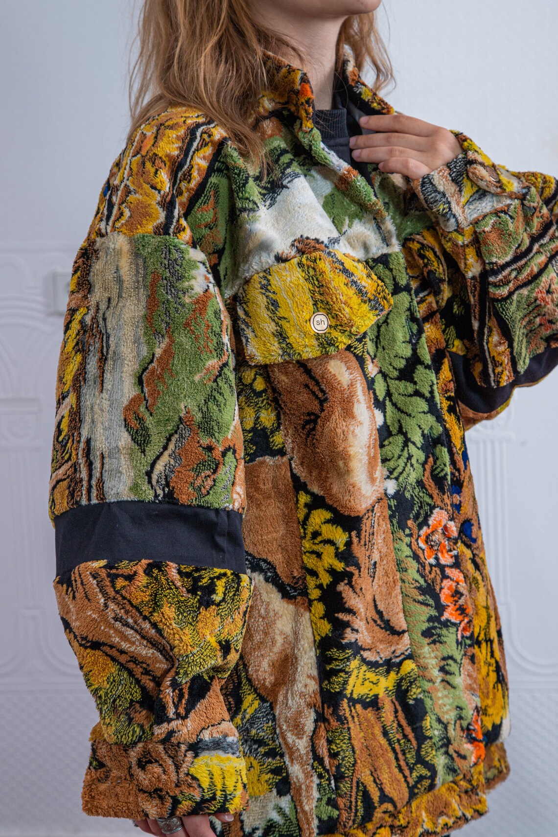 Tapestry carpet jacket with horses autumn jacket midseason Etsy