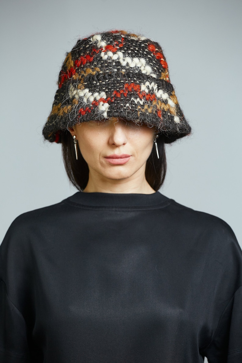 Bright Handmade Wool Bucket Hat Eco Friendly image 2