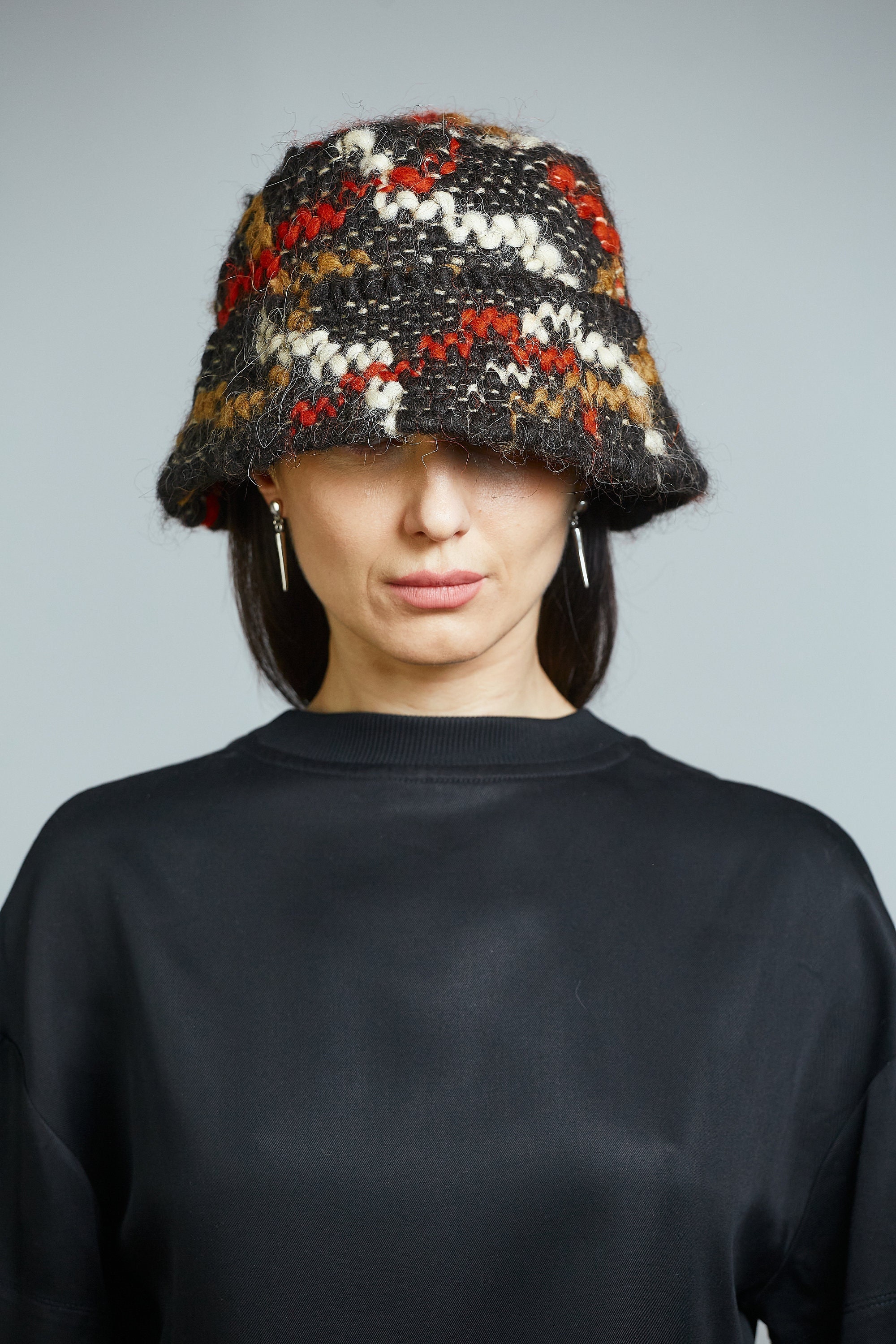 Handmade Multicolor Warm Bucket Hat Made of Wool | Etsy
