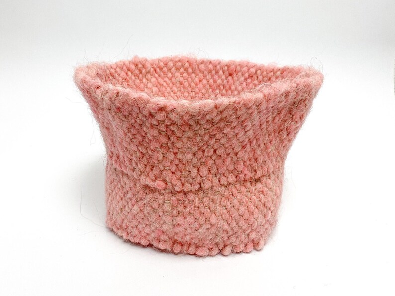 Dusty pink handmade fisherman hat bucket hat wool winter hat