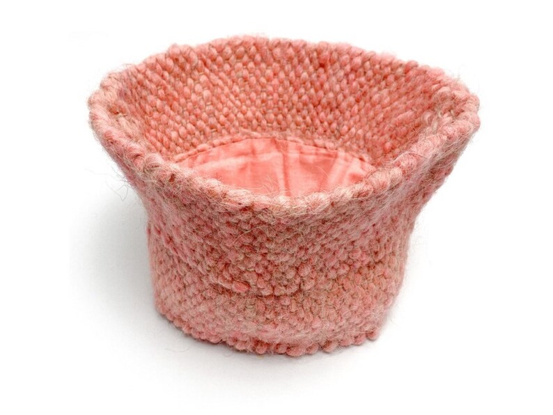 Dusty pink handmade fisherman hat bucket hat wool winter hat