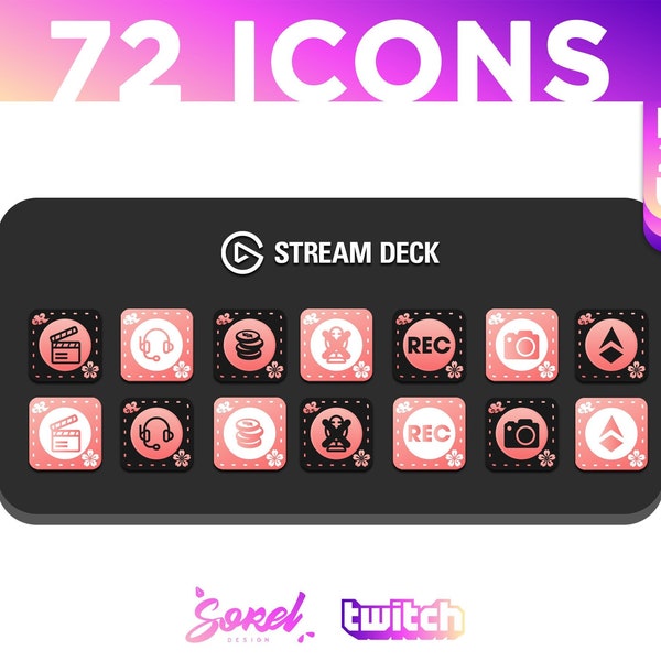 72 Sakura - Japan Icons Stream Deck / Icones de flux / Logo icons