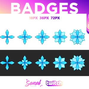5 Frozen Sub - Bit Twitch Badges / Snowflake / Snow