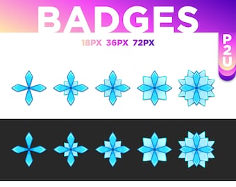 5 Frozen Sub - Bit Twitch Badges / Flocon de Neige / Snow