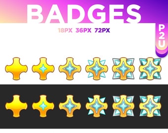 6 Gold Rank Sub - Bit Twitch Badges