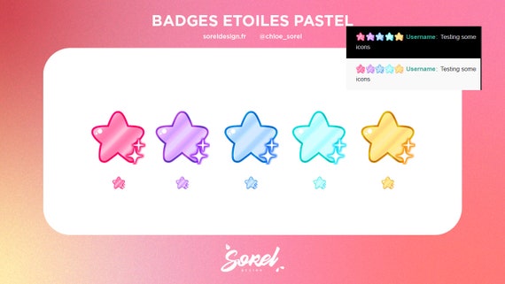 Twitch Badges Etoiles Pastel / Stars | Etsy