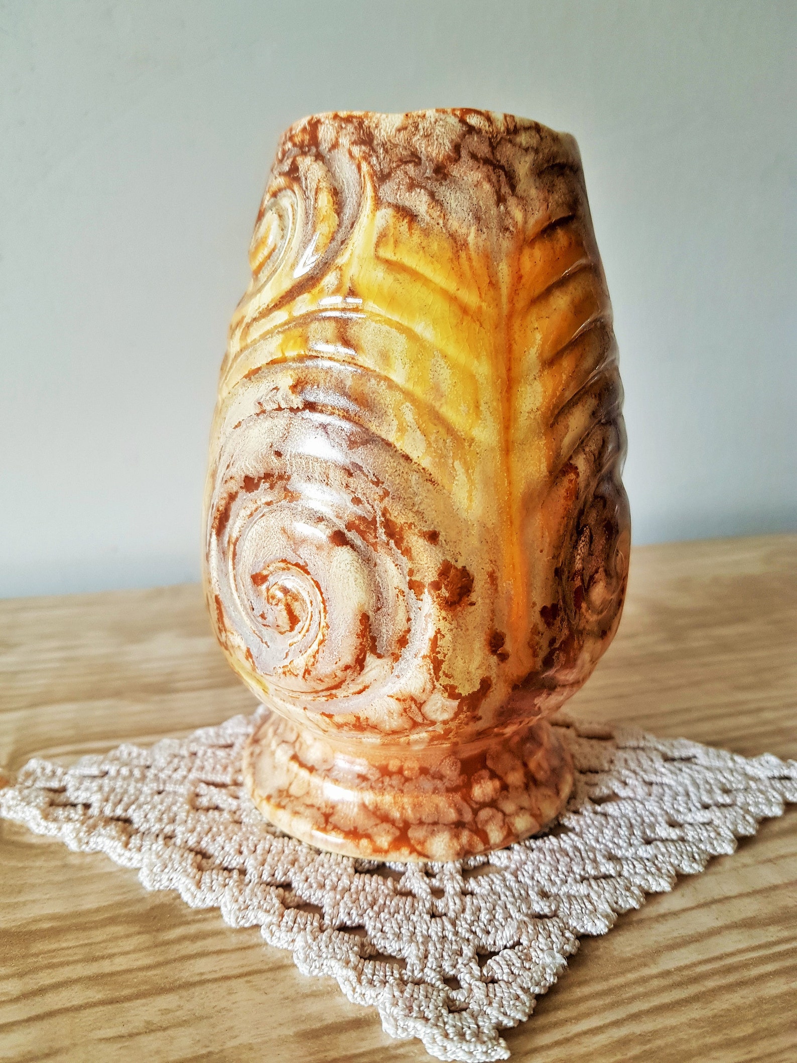 Pretty Sylvac 1950's Vintage Ceramic Vase Shell Swirl Etsy