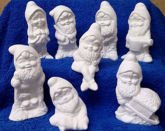 Assorted  Small Ceramic Garden Gnomes
