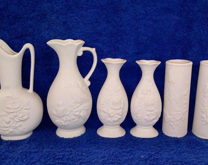 Bundle of 6 Unpainted Ceramic Vases Etsy