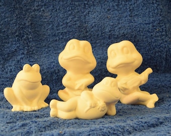 Unpainted Ceramic Silly Frogs