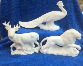 Unpainted animal ceramics