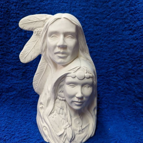 Ceramic bisque Indian Couple