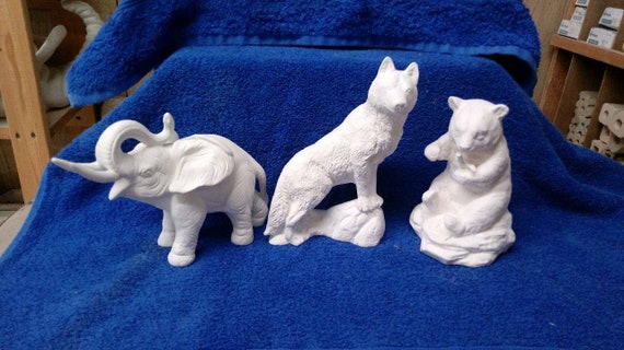 Assorted animal unpainted ceramics