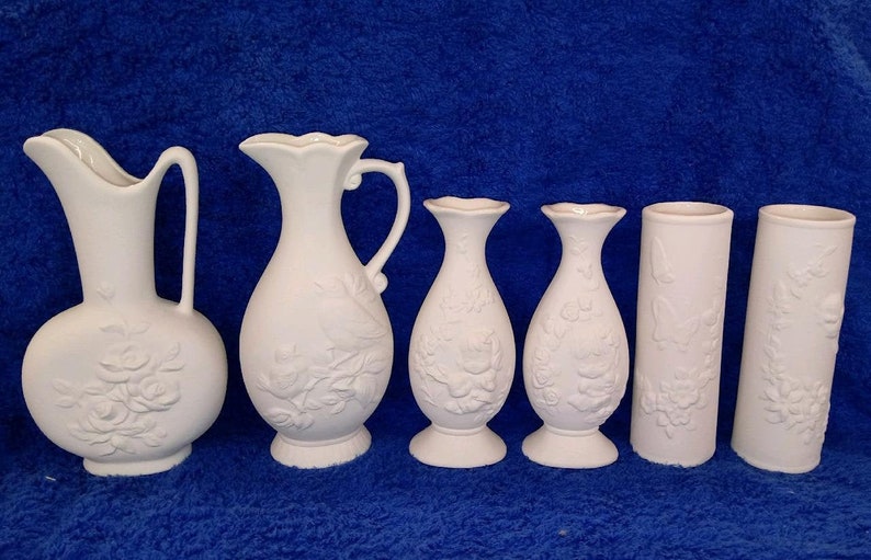 Bundle of Unpainted Ceramic Vases Etsy