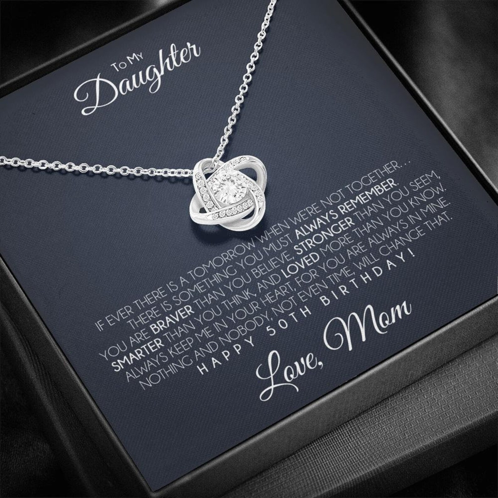 Daughter's 50th Birthday Necklace Gift With Message Card Etsy