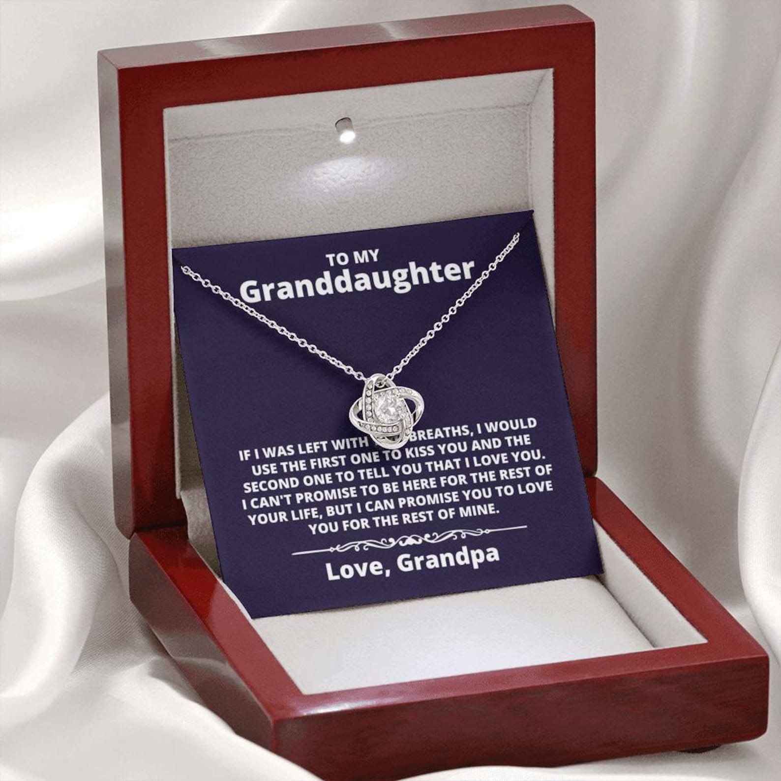 Necklace Gift for Granddaughter From Grandpa With Message - Etsy