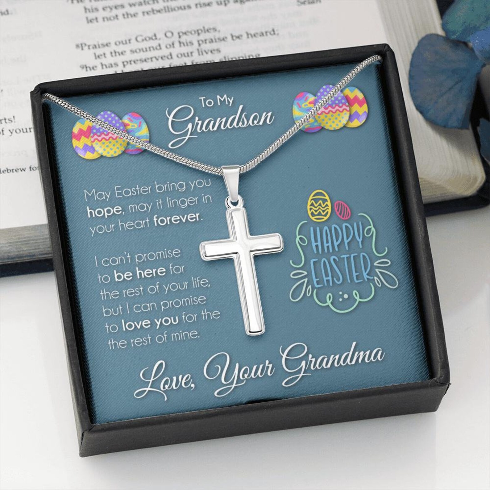 Easter Gift For Grandson Cross Necklace For Grandson From Etsy