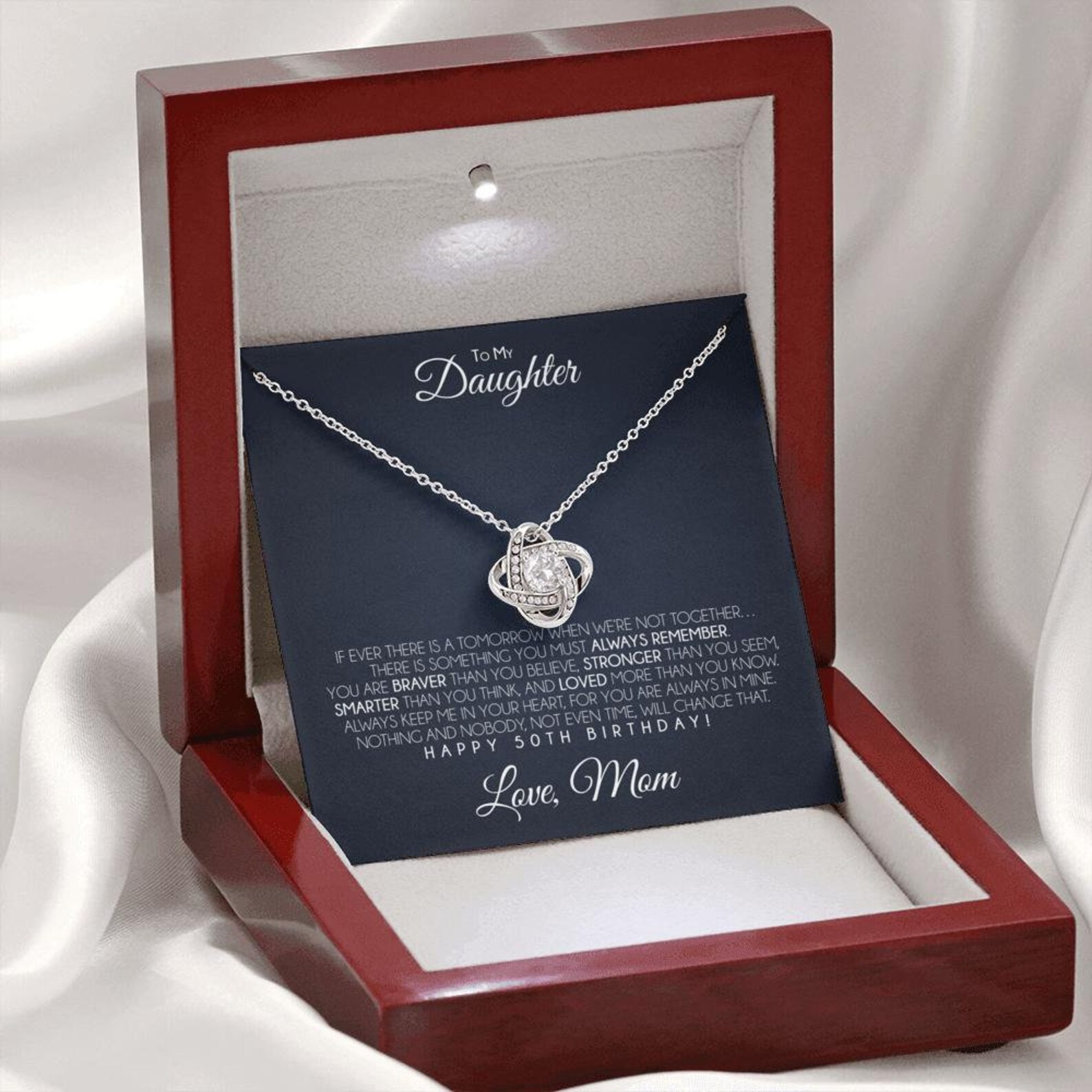 Daughter s 50th Birthday Necklace Gift With Message Card Etsy