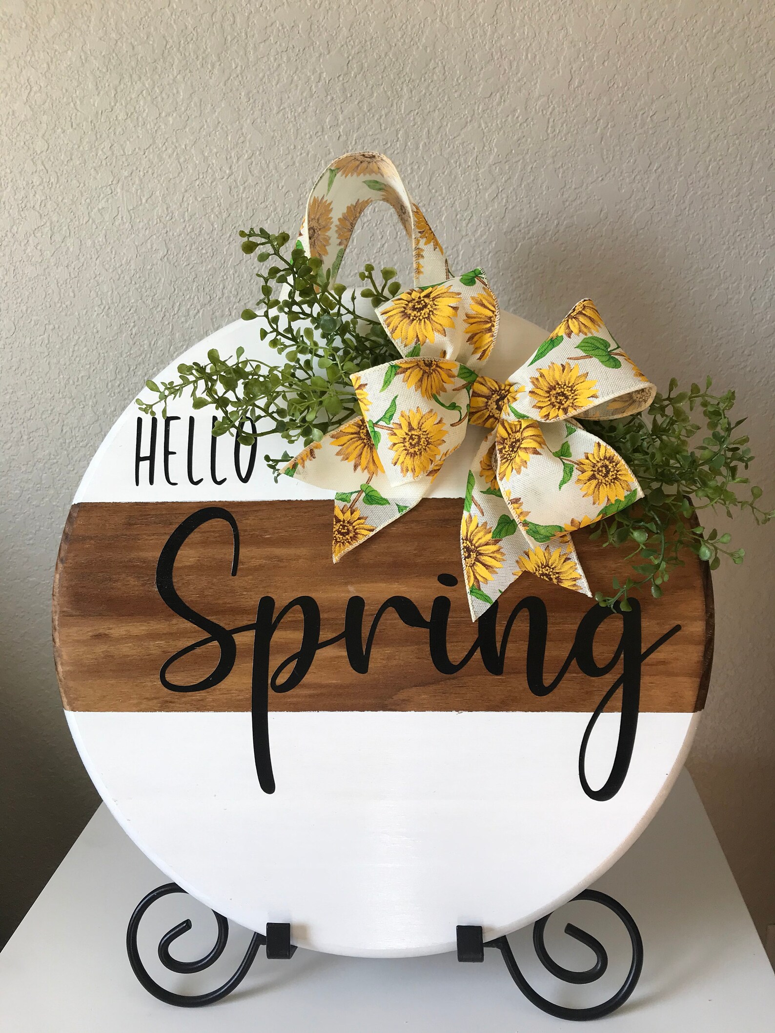 Hello Spring Door Hanger Wreath Etsy