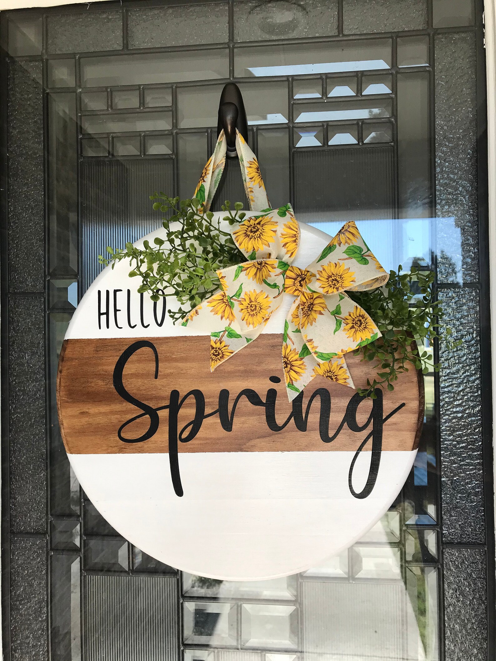 Hello Spring Door Hanger Wreath Etsy