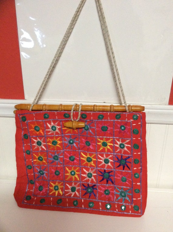 Embroidered mirrored bag - image 2