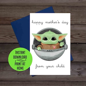 Vibrant Grogu Mother's Day Card Artwork in 4K