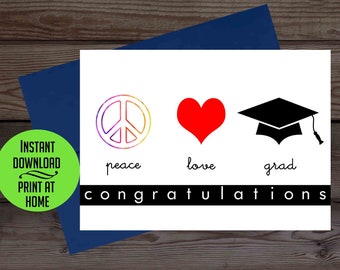 Graduation card, digital PDF card, class of 2022, printable card, congratulations, high school graduation, college graduation