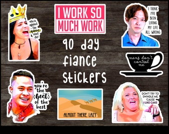 90 Day Fiance waterproof sticker pack, 90 Day Fiance die cut stickers, reality tv stickers, water bottle stickers, laptop stickers