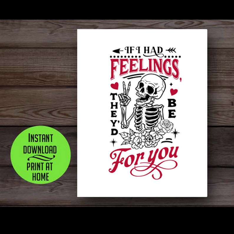 Skeleton sarcastic Valentines Day card, love card, funny anniversary card, husband, wife, boyfriend, girlfriend image 1