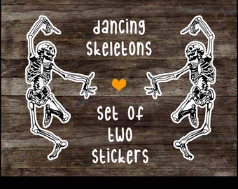 Dancing Skeleton die cut sticker, Halloween skeleton sticker, waterproof, laptop sticker, waterbottle hydroflask sticker