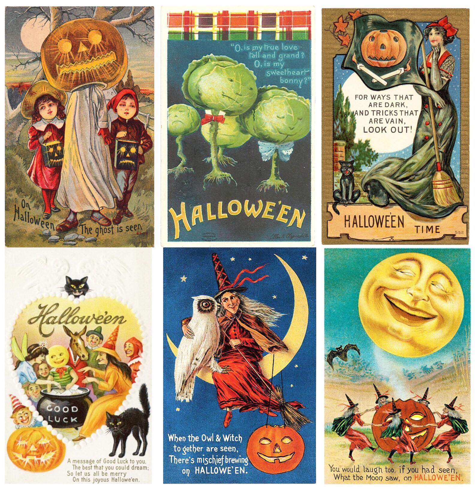 Vintage Halloween ephemera printable Halloween collage sheet | Etsy