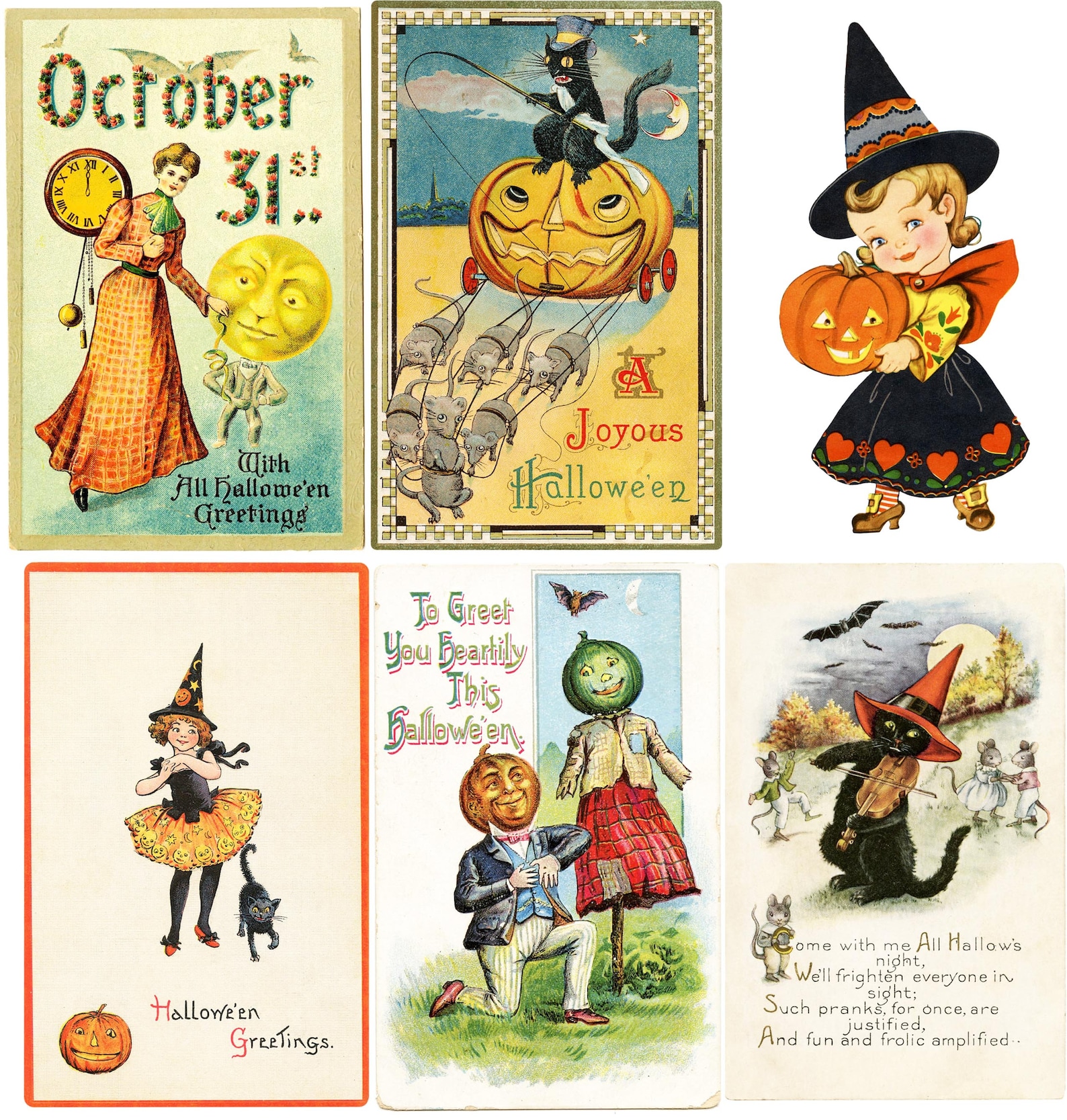 Vintage Halloween Ephemera Printable Halloween Collage Sheet - Etsy