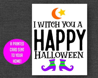 Halloween card, cute Halloween card, witch card, for kids