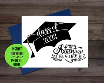 Graduation card, class of 2022, printable card, congratulations, high school graduation, college graduation, 8th grade graduation