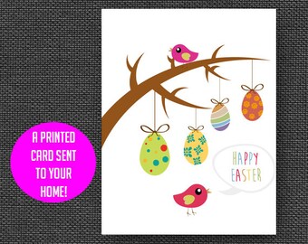 Easter card, Easter egg ornament tree card, cute Easter card