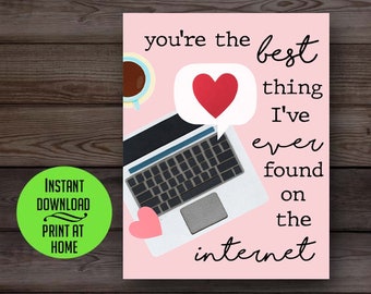 Online dating card, internet love card, funny anniversary card, Valentines card, husband, wife, boyfriend, girlfriend