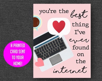 Online dating card, internet love card, funny anniversary card, Valentines card, husband, wife, boyfriend, girlfriend