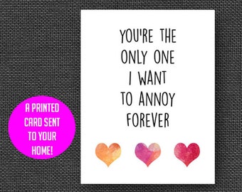 Funny anniversary card, love card, funny Valentine, Valentine's Day card, husband, wife, girlfriend, boyfriend