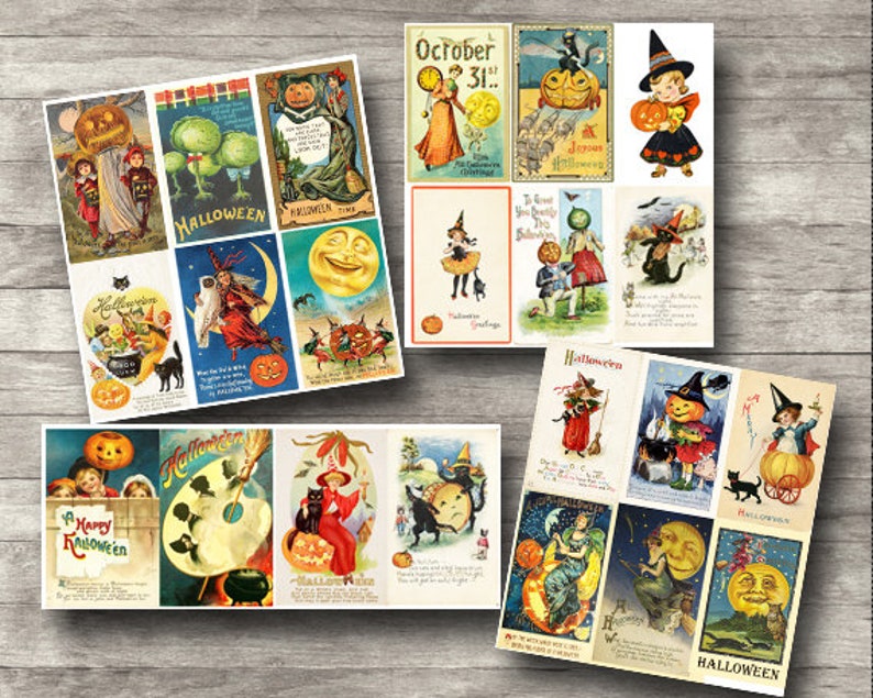 Vintage Halloween Ephemera Printable Halloween Collage Sheet - Etsy