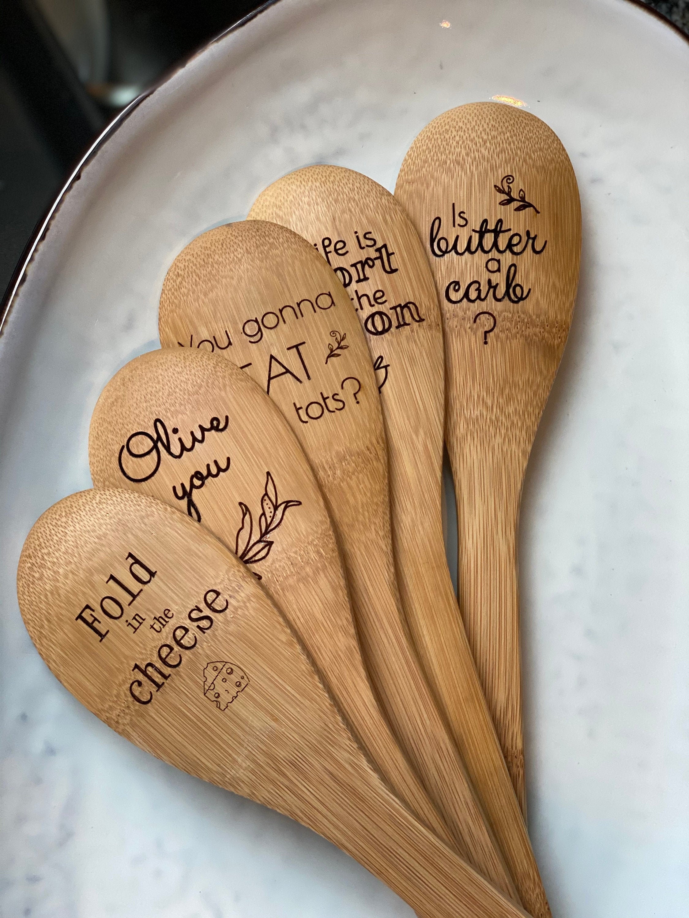 Engraved Bamboo Spoons Movie Quotes Personalized Gift Etsy