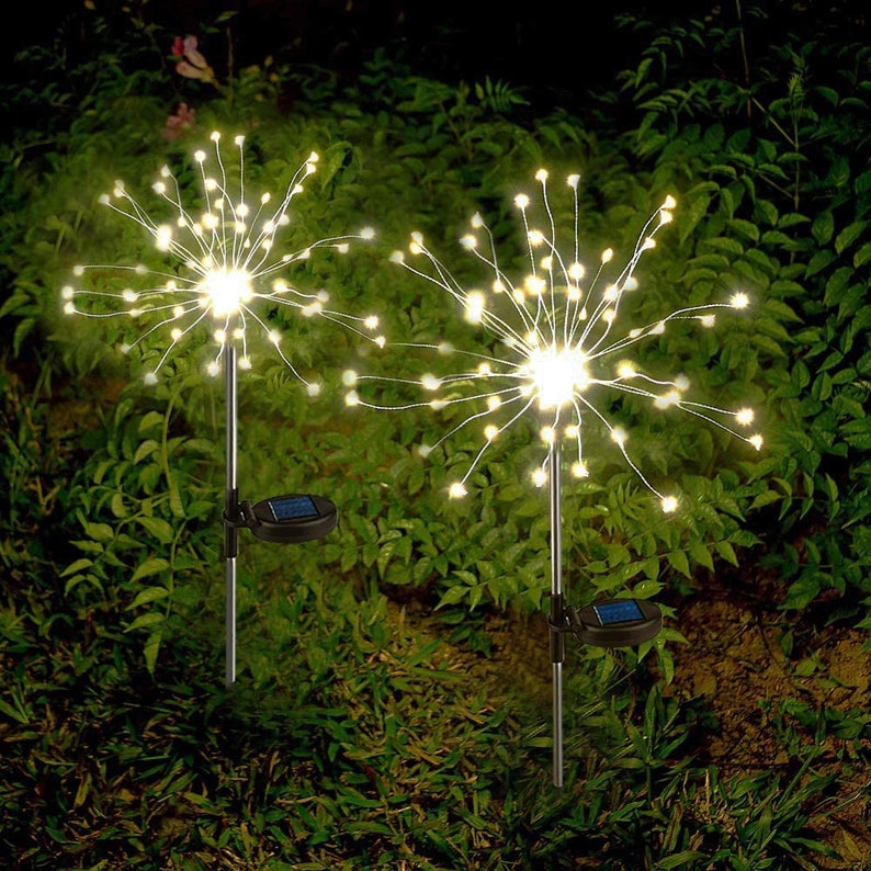 Outdoor Solar Fairy Light Firework LED stake gardenamazing Etsy