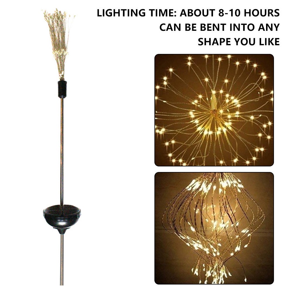 Outdoor Solar Fairy Light Firework LED stake garden amazing Etsy
