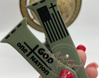 One Nation Under God Silicone Watch Band. Inspirational, Motivational,  Christian and Patriotic.